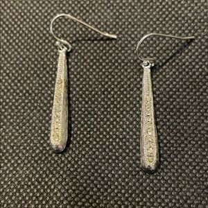 Vintage Elegant Silver and Crystal Drop Earrings